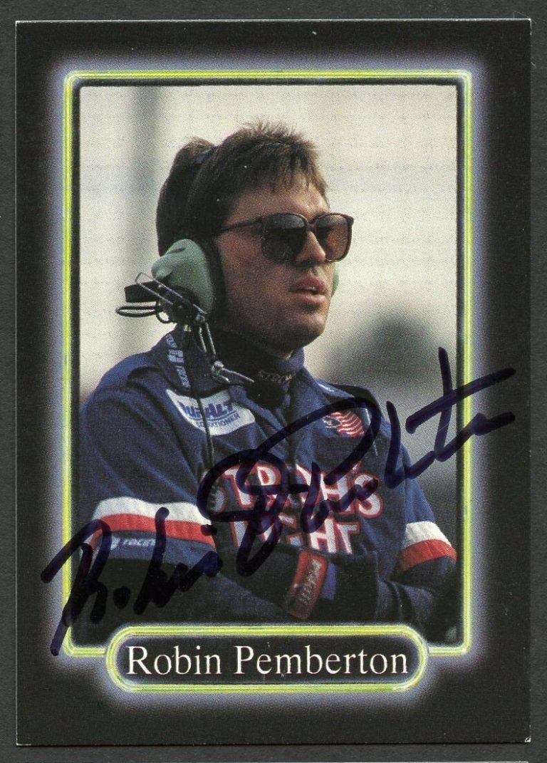 Robin Pemberton #86 signed autograph auto 1990 Maxx NASCAR Racing Trading Card
