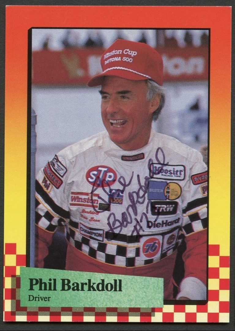 Phil Barkdoll #73 signed autograph auto 1989 Maxx NASCAR Racing Trading Card