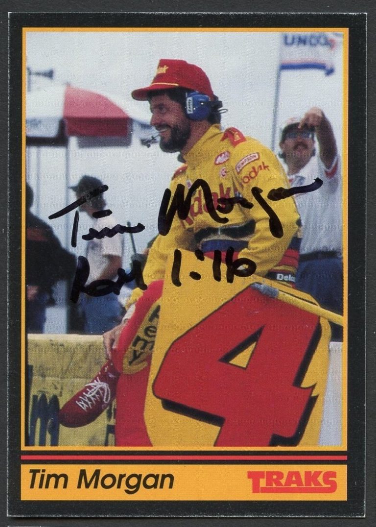 Tim Morgan #60 signed autograph auto 1991 Traks NASCAR Racing Trading Card