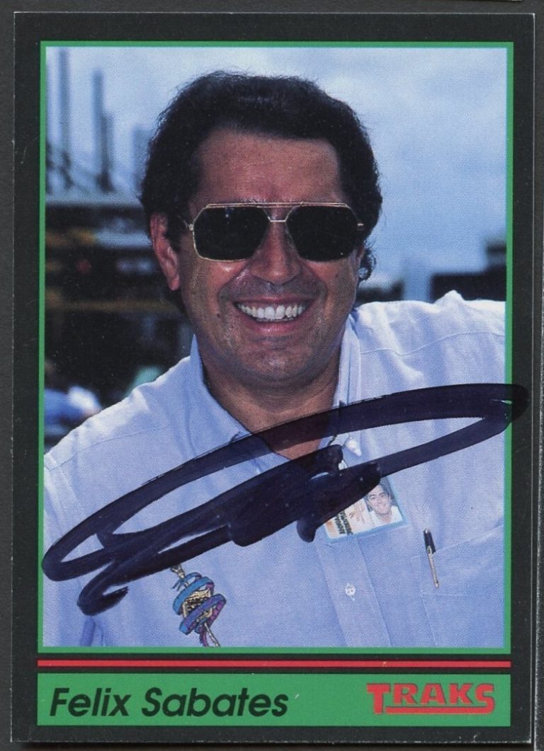 Felix Sabates #40 signed autograph auto 1991 Traks NASCAR Racing Trading Card