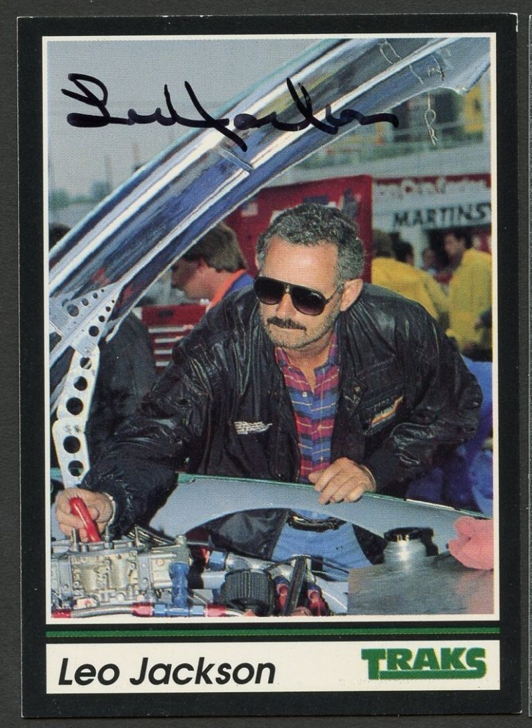 Leo Jackson #99 signed autograph auto 1991 Traks NASCAR Racing Trading Card