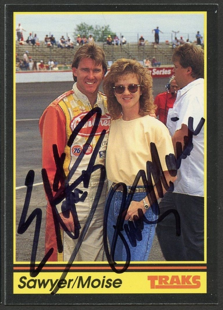 Patty Moise Elton Sawyer #88 signed autograph auto 1991 Traks NASCAR Racing Card