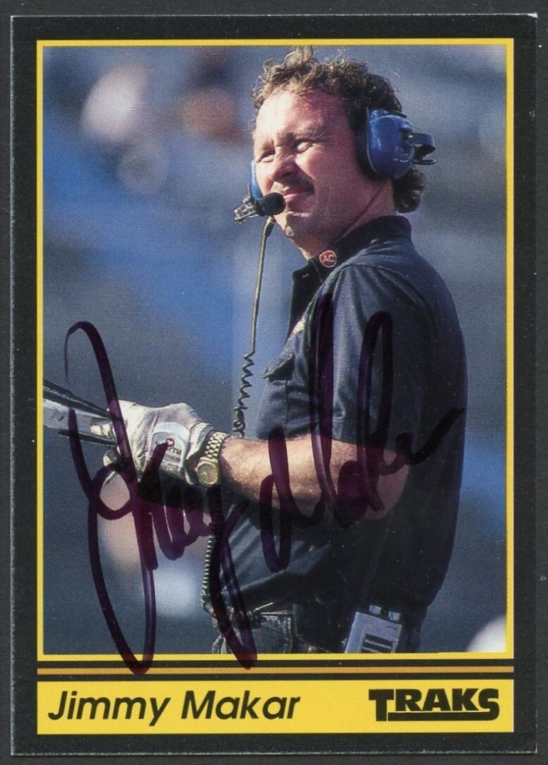 Jimmy Makar #38 signed autograph auto 1991 Traks NASCAR Racing Trading Card
