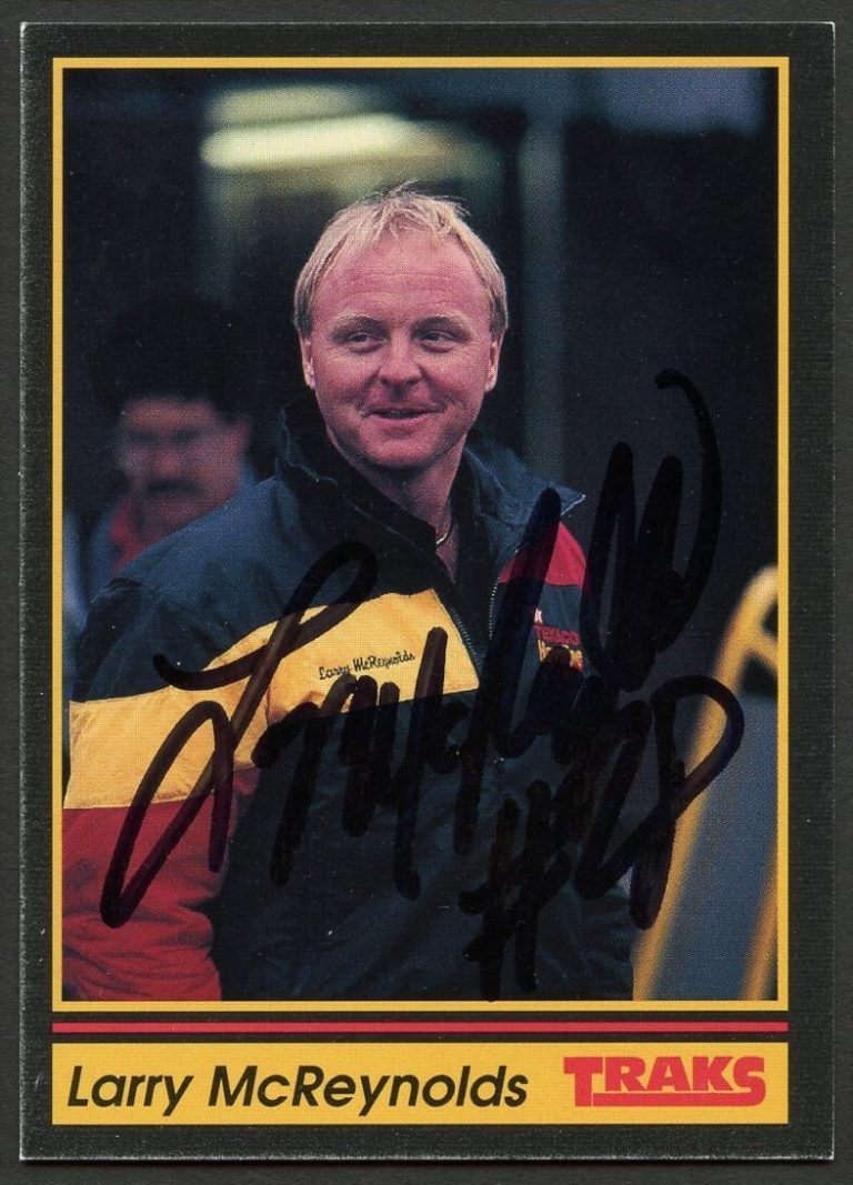 Larry McReynolds #184 signed autograph 1991 Traks NASCAR Racing Trading Card