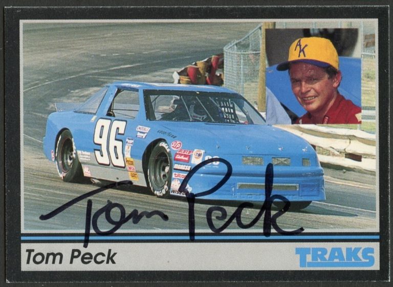 Tom Peck #96 signed autograph auto 1991 Traks NASCAR Racing Trading Card