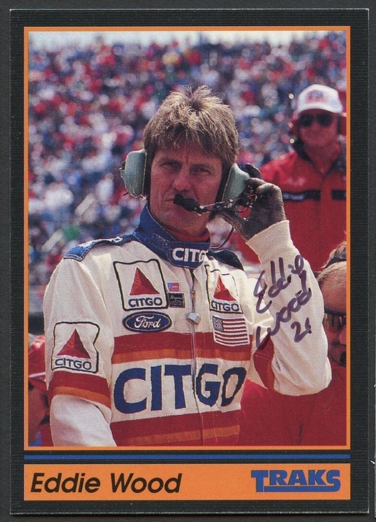 Eddie Wood #121 signed autograph auto 1991 Traks NASCAR Racing Trading Card