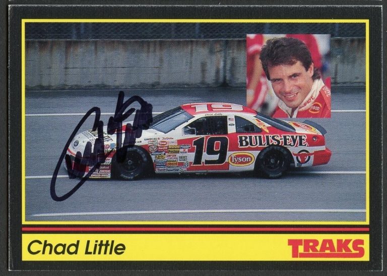 Chad Little #19 signed autograph auto 1991 Traks NASCAR Racing Trading Card