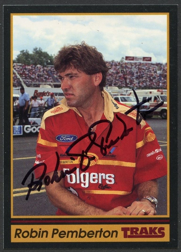 Robin Pemberton #109 signed autograph auto 1991 Traks NASCAR Racing Trading Card