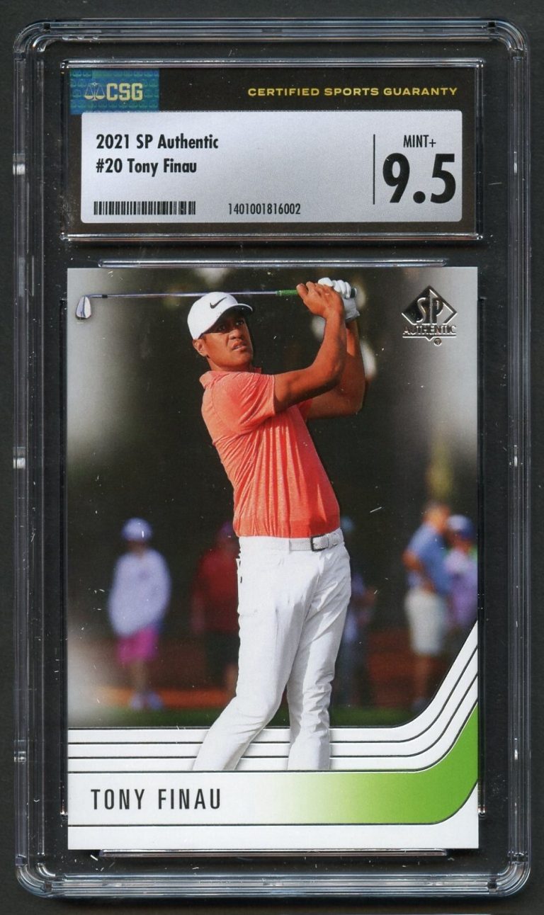 Tony Finau #20 Upper Deck SP Authentic 2021 Golf Trading Card CSG 9.5 Mint+