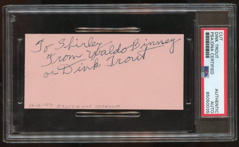 Dink Trout signed autograph 2x5 Voice: King of Hearts in Alice in Wonderland PSA