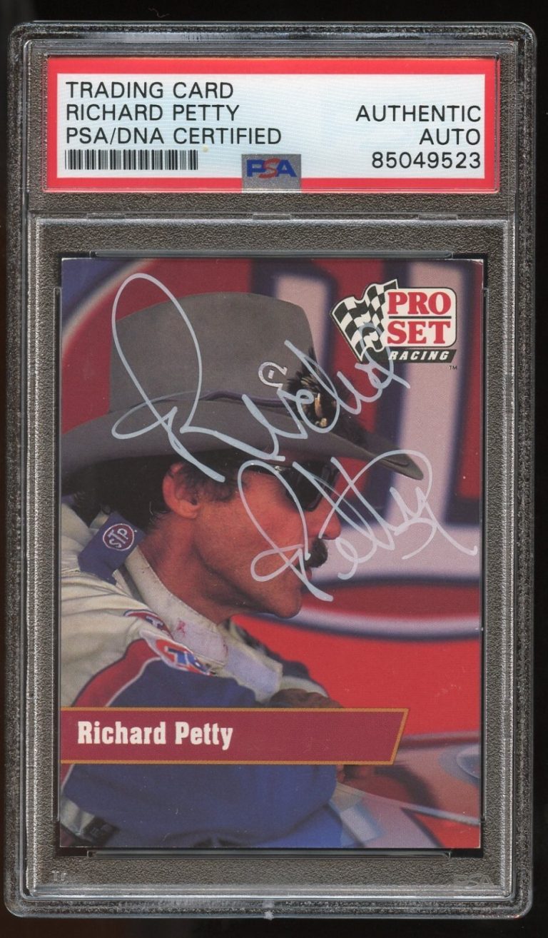 Richard Petty #65 signed autograph 1991 Pro Set NASCAR Card PSA Slabbed