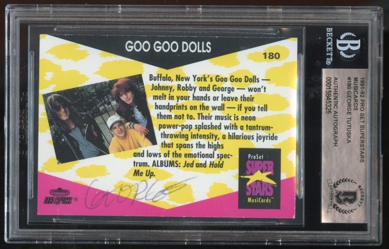 George Tutuska #180 signed autograph 1991-92 Pro Set Musicards Goo Goo Doll BAS