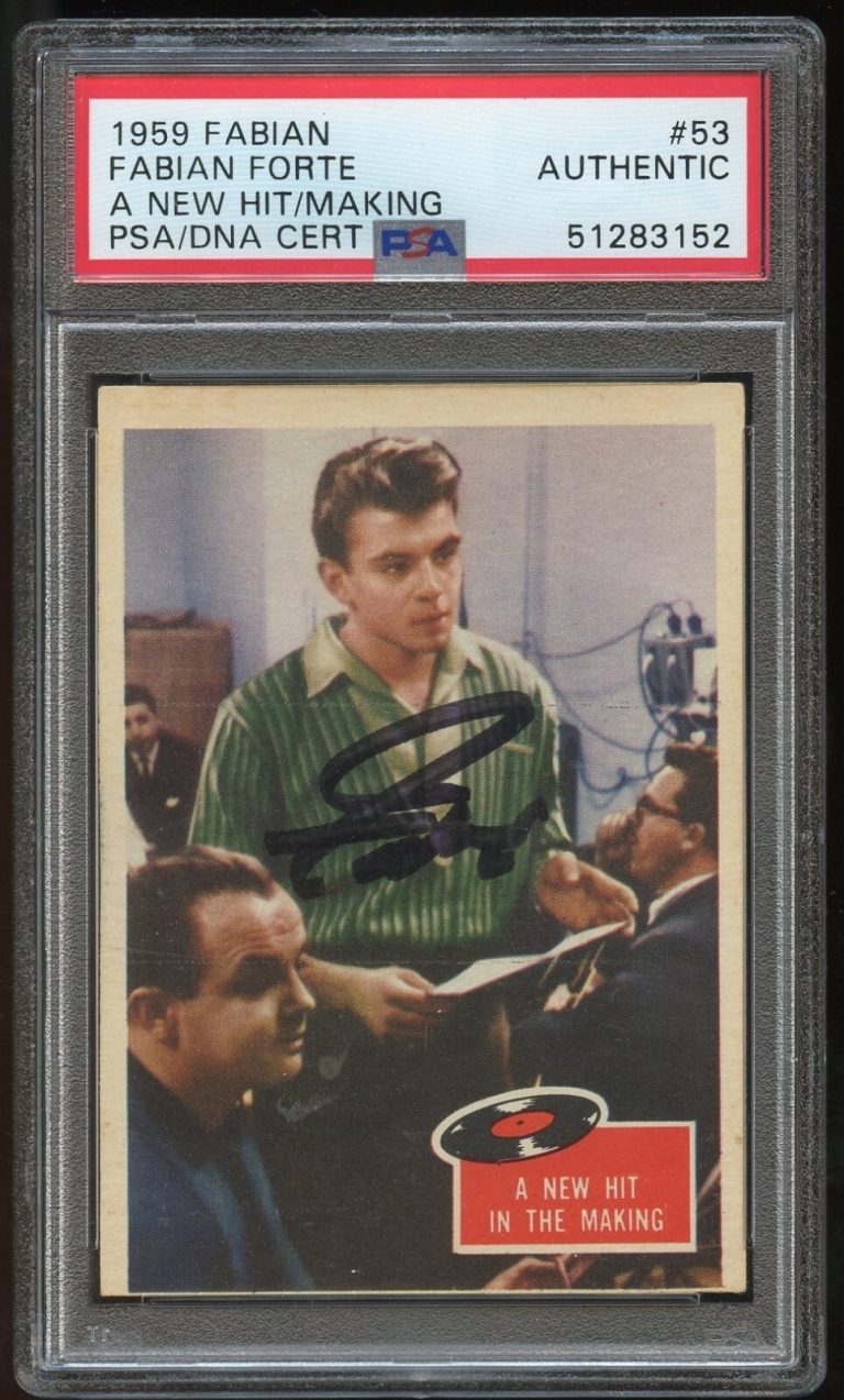 Fabian Forte #53 signed autograph auto A New Hit Making 1959 Card PSA Slabbed