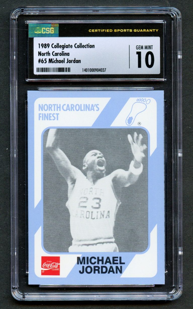 Michael Jordan #65 Collegiate Collection 1989 North Carolina Card CSG 10