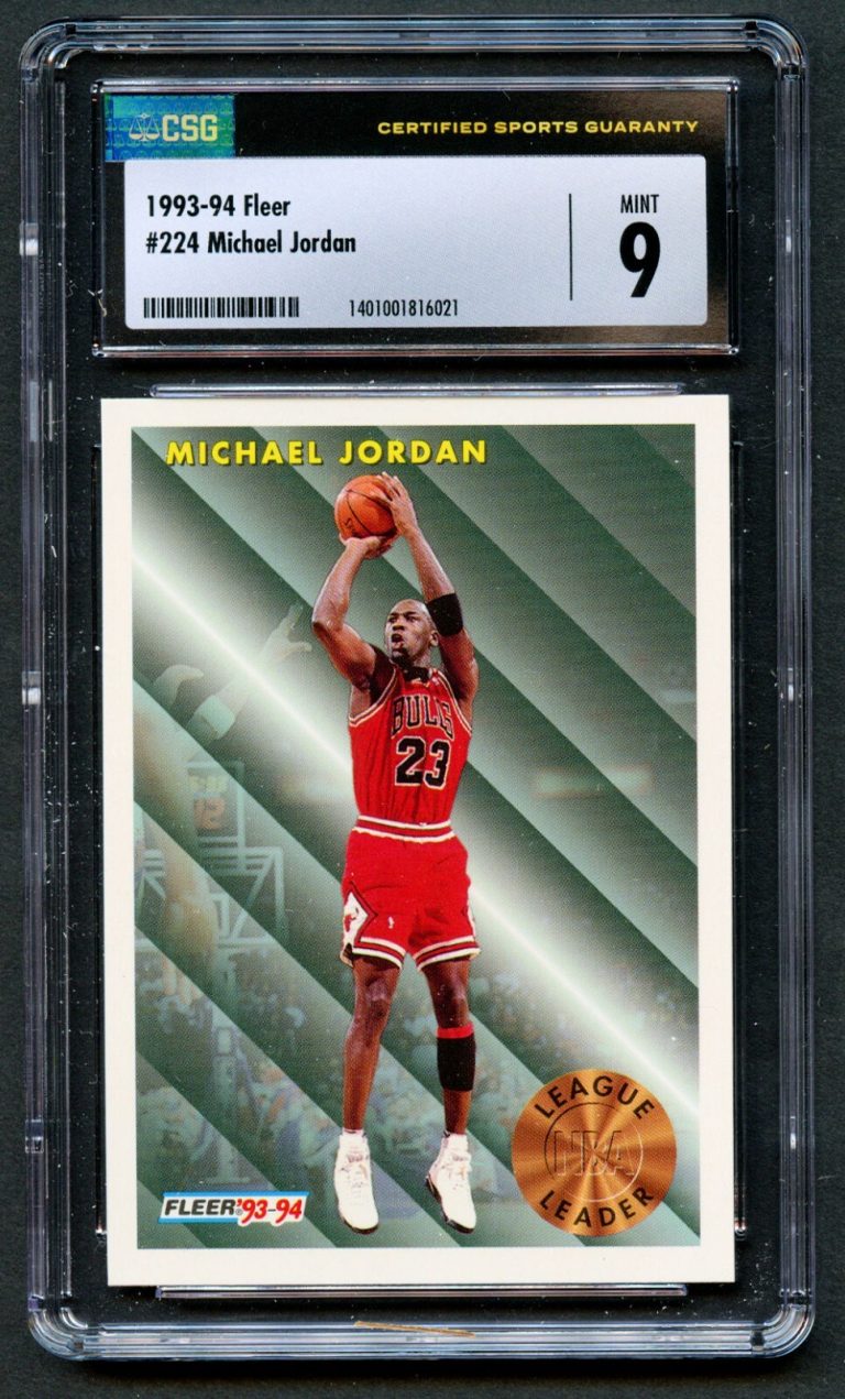 Michael Jordan #224 Fleer 1993-94 League Leader Chciago Bulls Card CSG 9