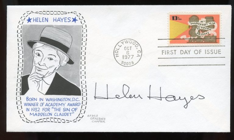Helen Hayes signed autograph auto FDC Actress First Lady of American Theatre BAS