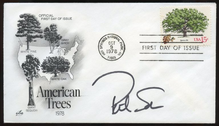 Pat Sajak signed autograph auto FDC Show Host Wheel of Fortune BAS Stickered