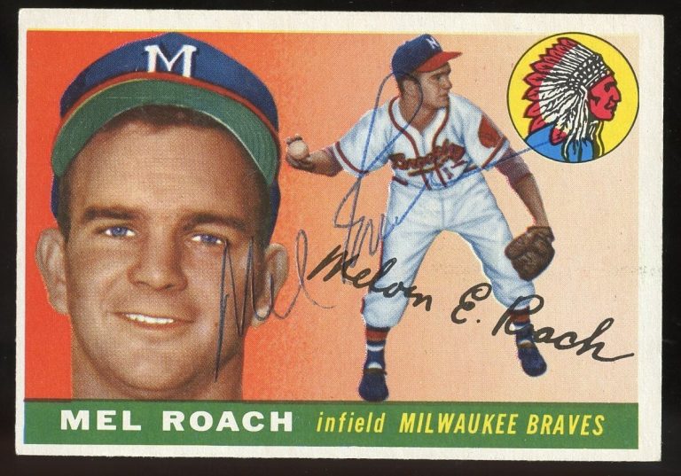 Mel Roach #117 signed autograph auto 1955 Topps Baseball Trading Card