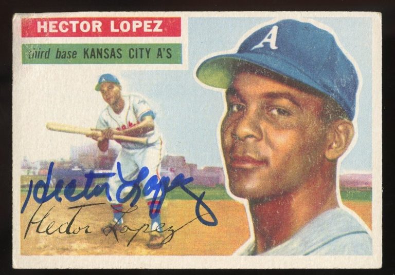 Hector Lopez #16 signed autograph auto 1956 Topps Baseball Trading Card