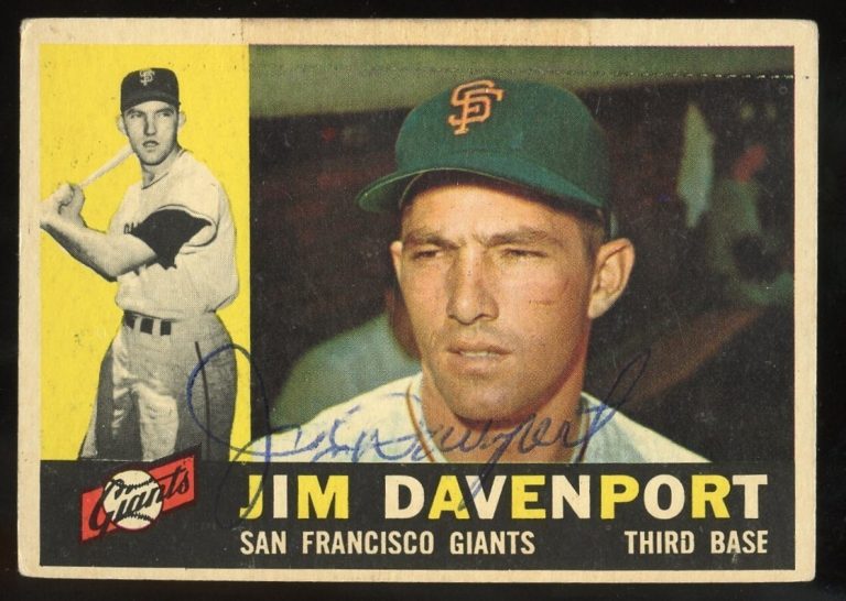 Jim Davenport #154 signed autograph auto 1960 Topps Baseball Trading Card