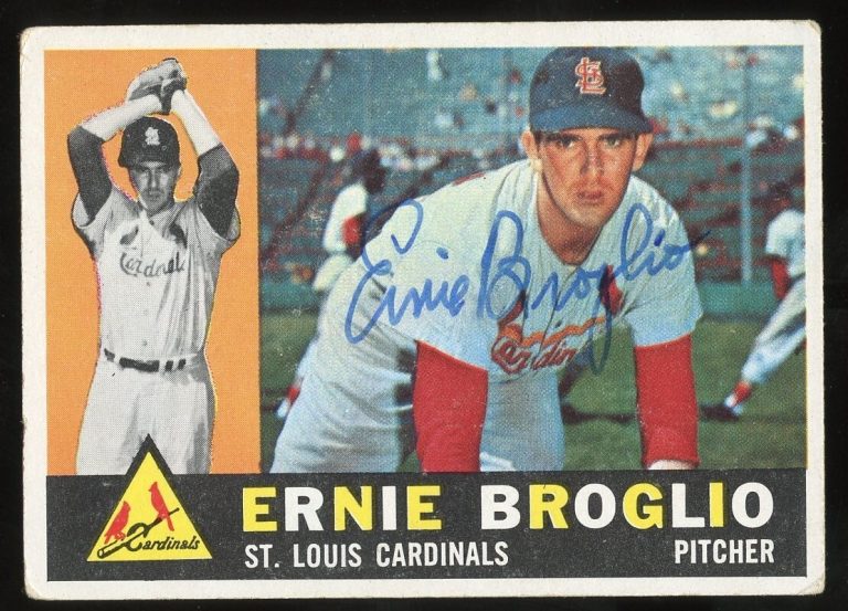 Ernie Broglio #16 signed autograph auto 1960 Topps Baseball Trading Card