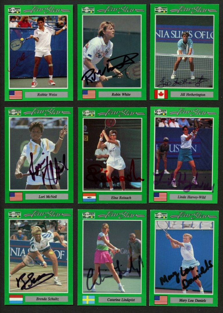 (18) 1990 NETPRO Tennis Trading Card Lot w/ MaliVai Washington & Rick Leach