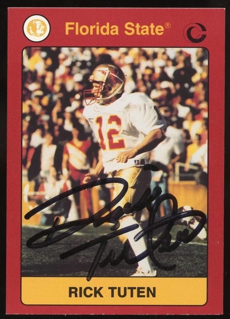 Rick Tuten #53 signed autograph 1991 Florida State Collegiate Collection Card