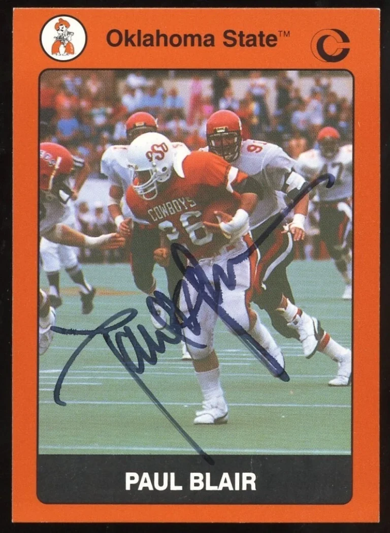 Paul Blair #22 signed autograph 1991 Oklahoma State Collegiate Collection Card