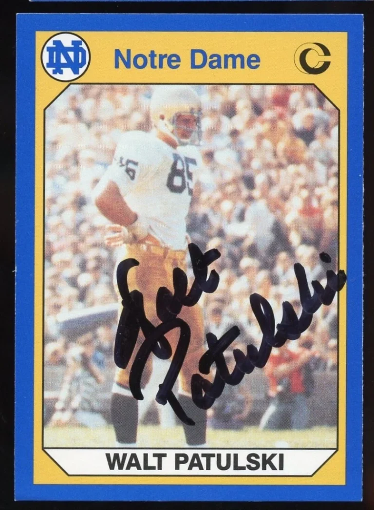 Walt Patulski #75 signed autograph 1990 Notre Dame Collegiate Collection Card