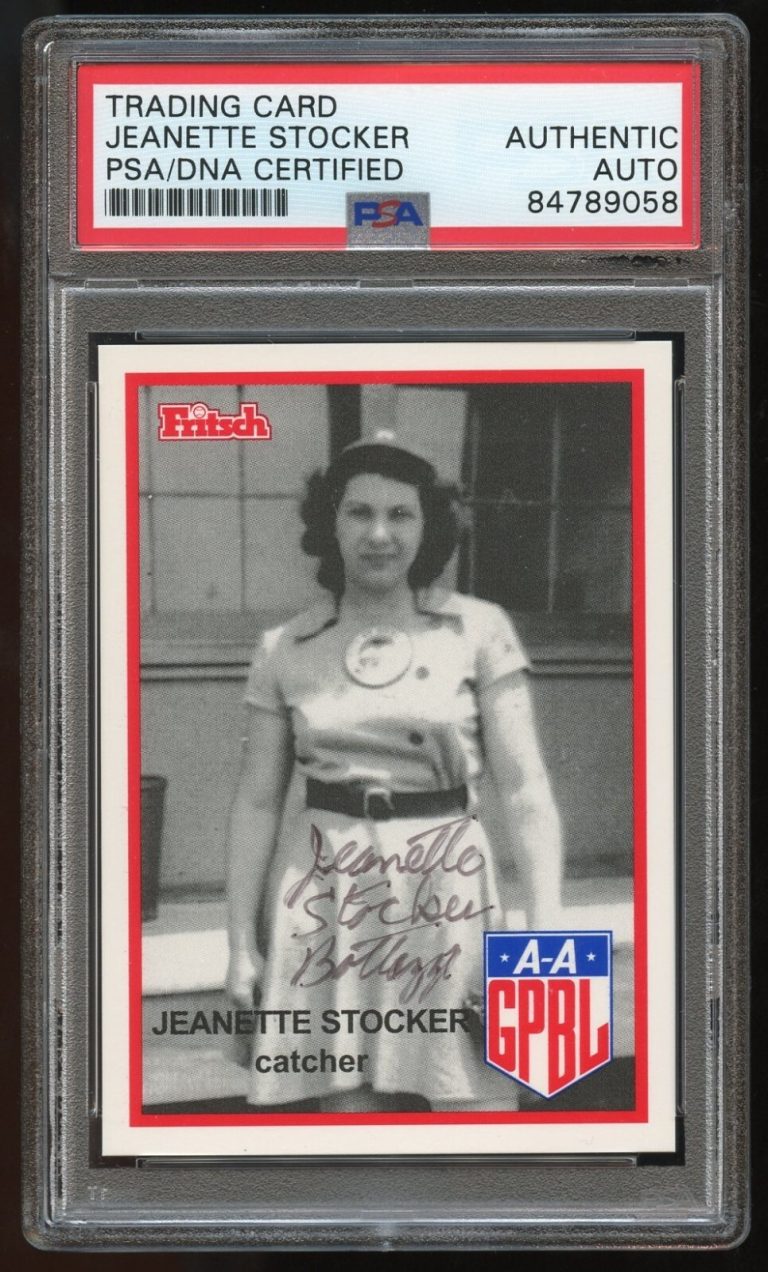 Jeanette Stocker #190 signed autograph auto 1995-96 FRITSCH AAGPBL PSA Slabbed