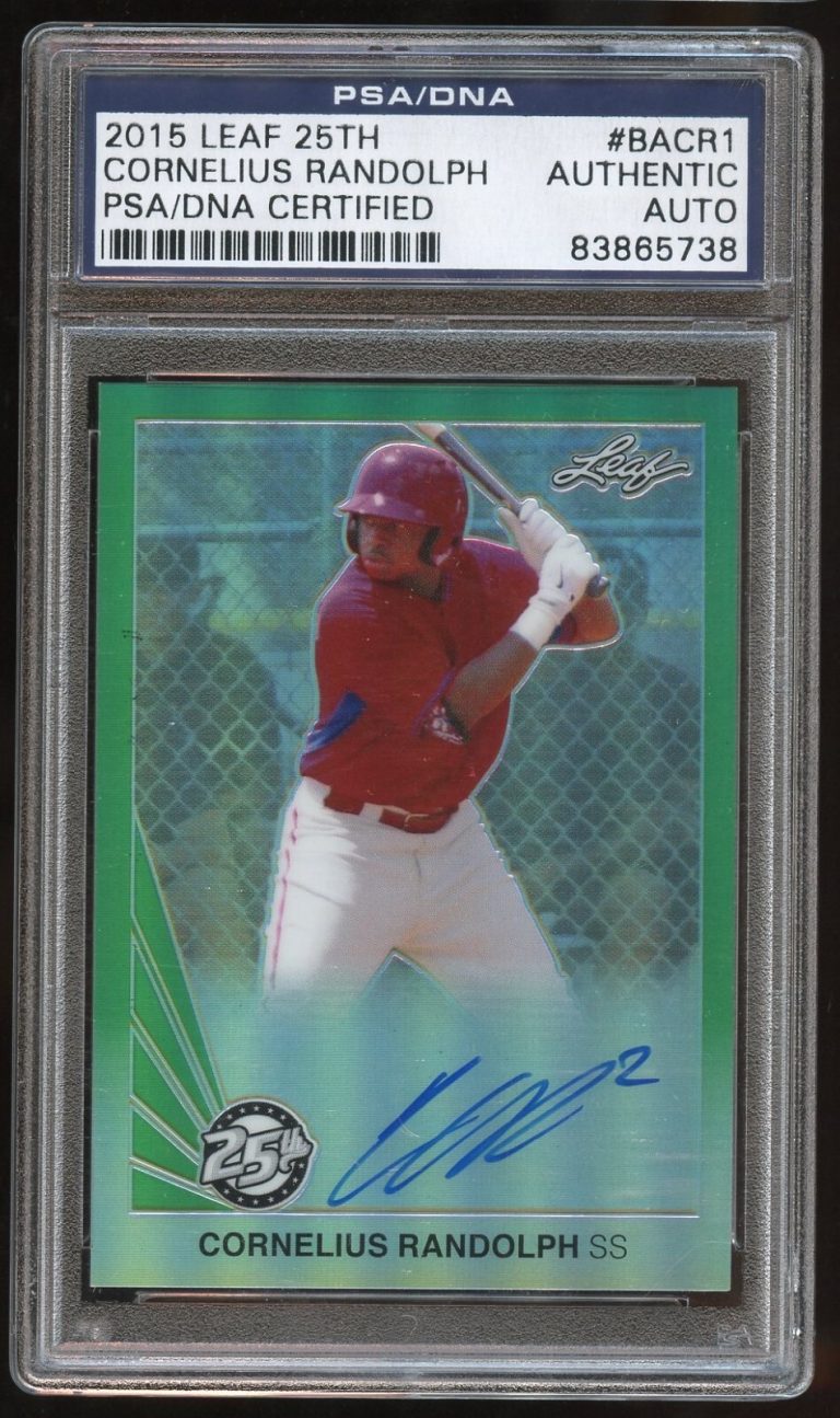 Cornelius Randolph signed autograph auto 2015 Leaf 25th Baseball PSA Slabbed