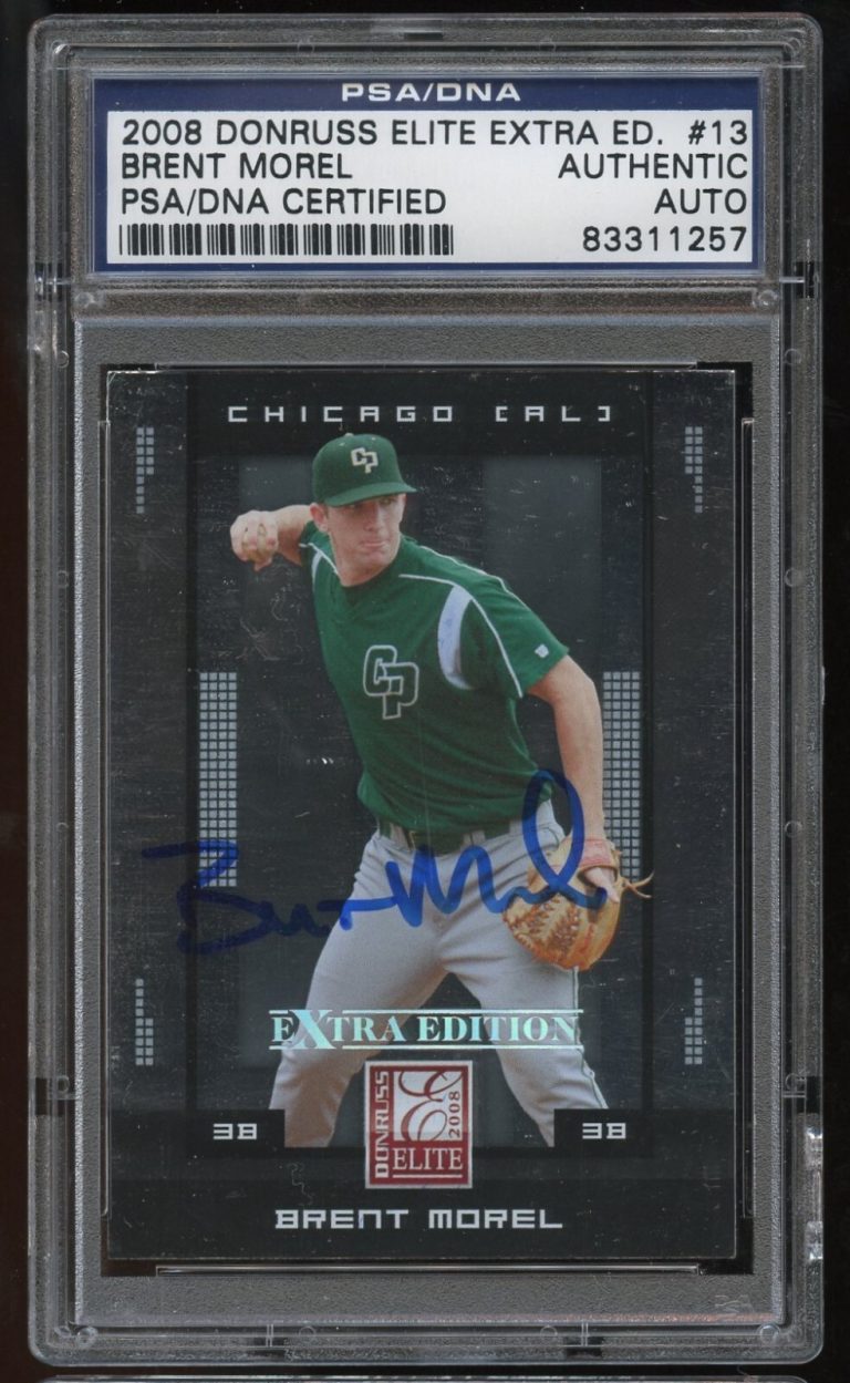 Brent Morel #13 signed autograph 2008 Donruss Elite Extra Baseball PSA Slabbed
