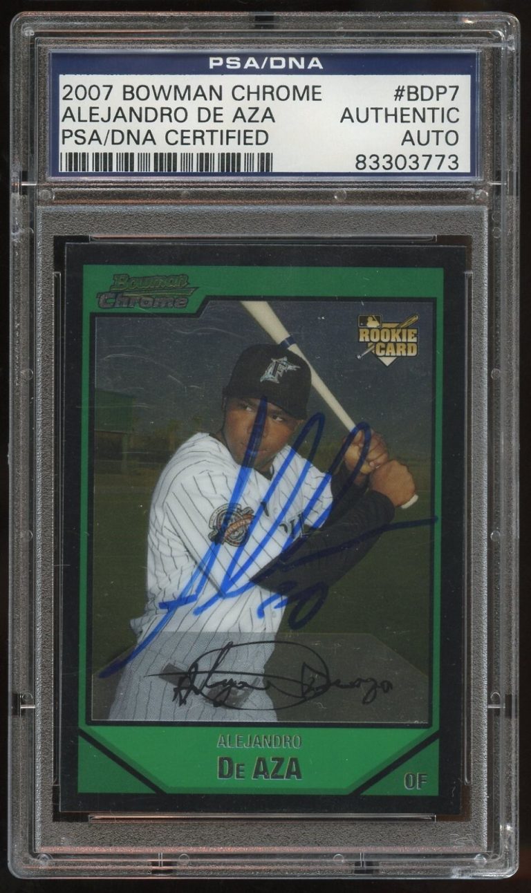 Alejandro De Aza #BDP7 signed autograph 2007 Bowman Chrome Baseball Card PSA