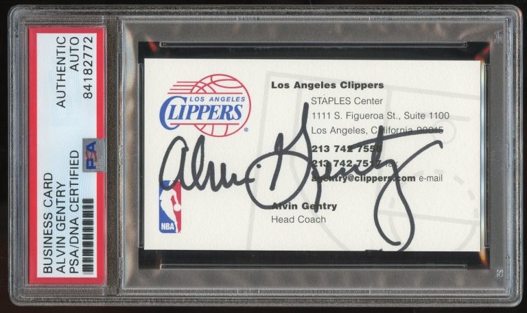 Alvin Gentry signed autograph Head Coach LA Clippers Basketball Busines Card PSA