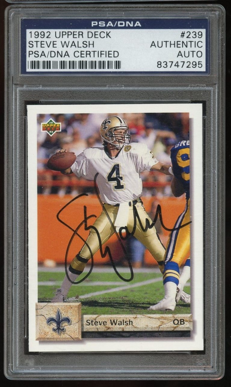 Steve Walsh #239 signed autograph auto 1992 Upper Deck Football Trading Card PSA