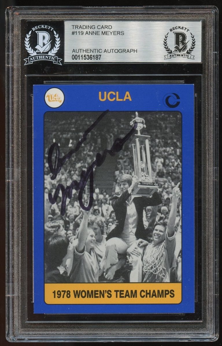Anne Meyers #119 signed autograph UCLA 1978 Women's Team Champs Card BAS Slabbed
