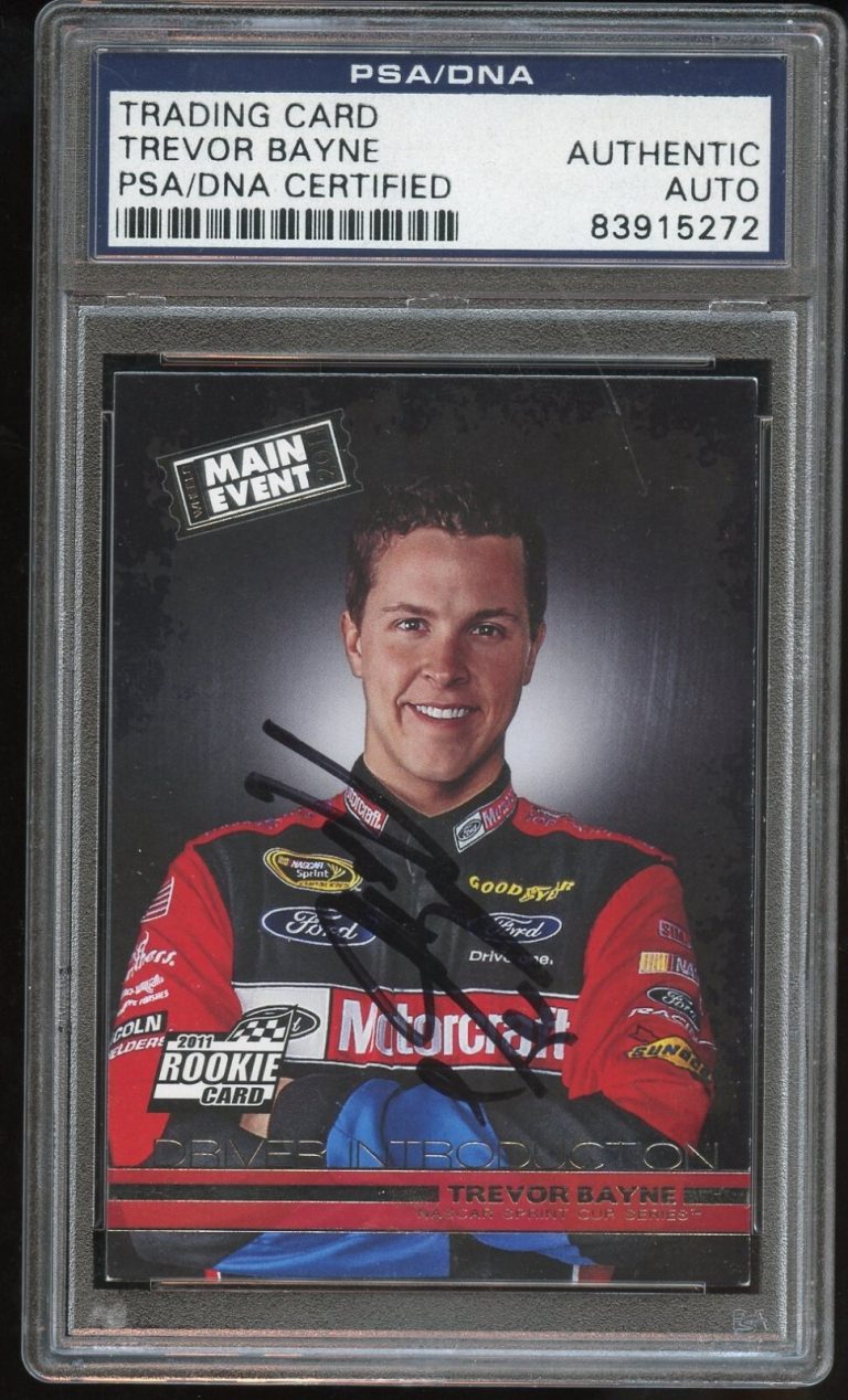 Trevor Bayne #3 signed autograph 2011 Wheels Main Event NASCAR Card PSA Slabbed