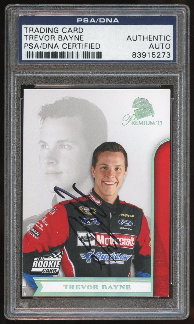 Trevor Bayne #3 signed autograph 2011 Rookie Card NASCAR Premium 11 PSA Slabbed