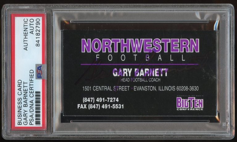 Gary Barnett signed auto Football Coach Fort Lewis College Business Card PSA
