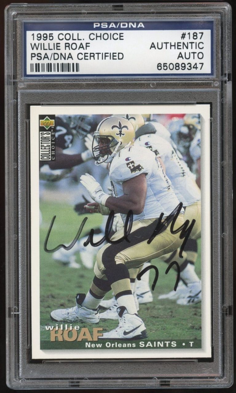 Willie Roaf #187 signed autograph auto 1995 Upper Deck Football Trading Card PSA