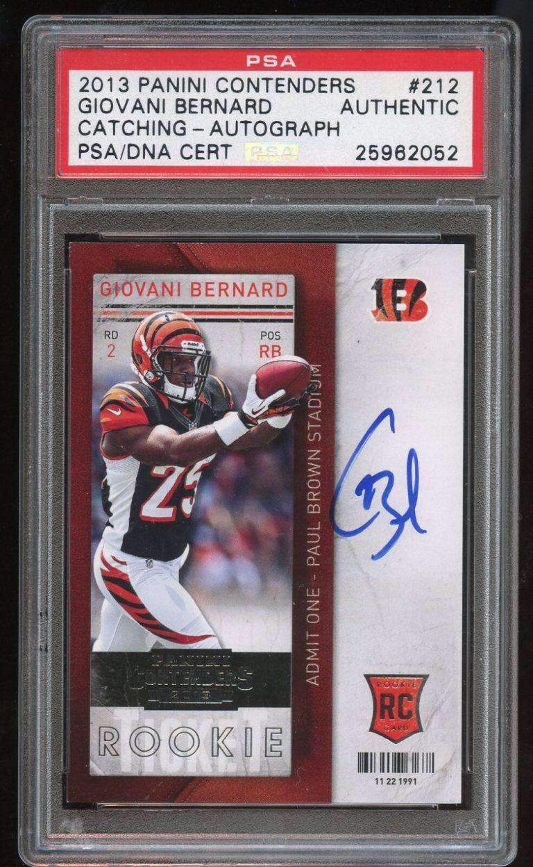 Giovani Bernard #212 signed autograph 2013 Panini Contenders Football Card PSA