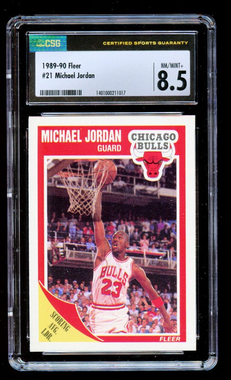 1989-90 Fleer Michael Jordan Chicago Bulls #21 Trading Card CSG 8.5