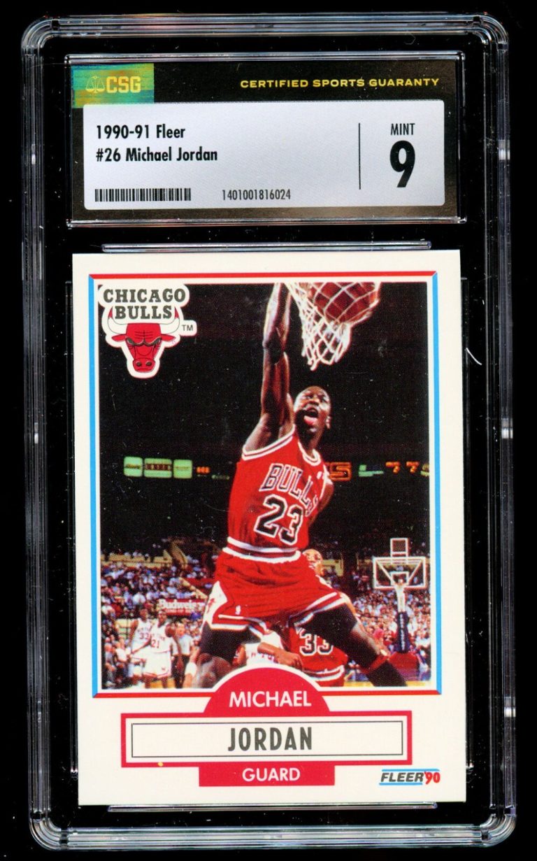 Michael Jordan #26 Fleer 1990-91 Chicago Bulls Basketball Trading Card CSG 9