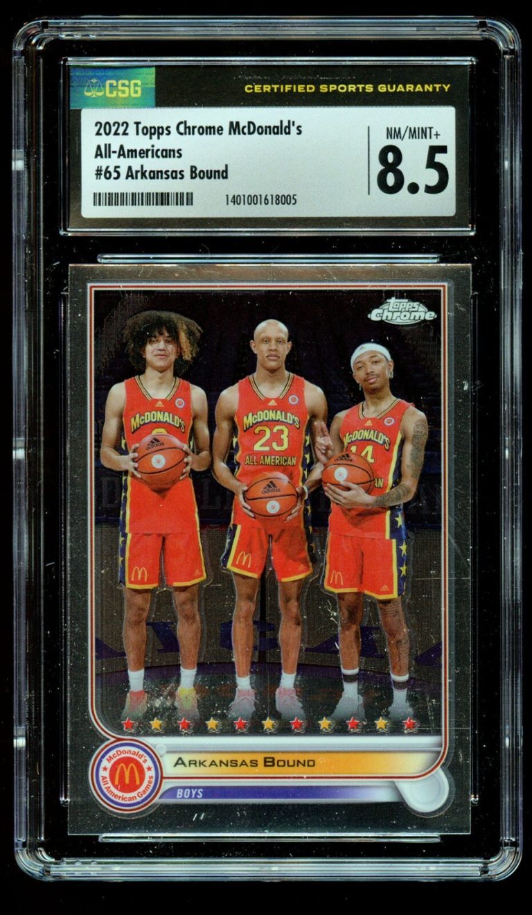 Arkansas Bound 2022 Topps Chrome McDonald's Refractor Basketball Card CSG 8.5