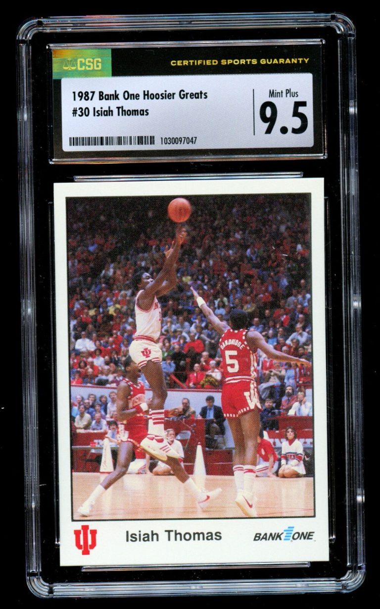 Isiah Thomas #30 Bank One Hoosier Greats 1987 Indiana Basketball Card CSG 9.5