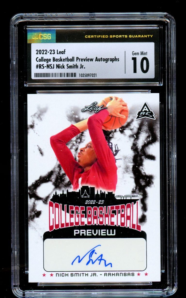 Nick Smith Jr. #RS-NSJ Leaf 2022-23 College Basketball Autographs 45/45 CSG 10
