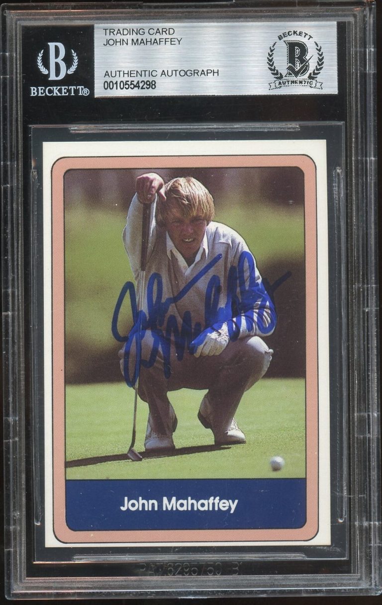 John Mahaffey signed autograph auto 1983 At a Glance Golf Trading Card BAS Slab