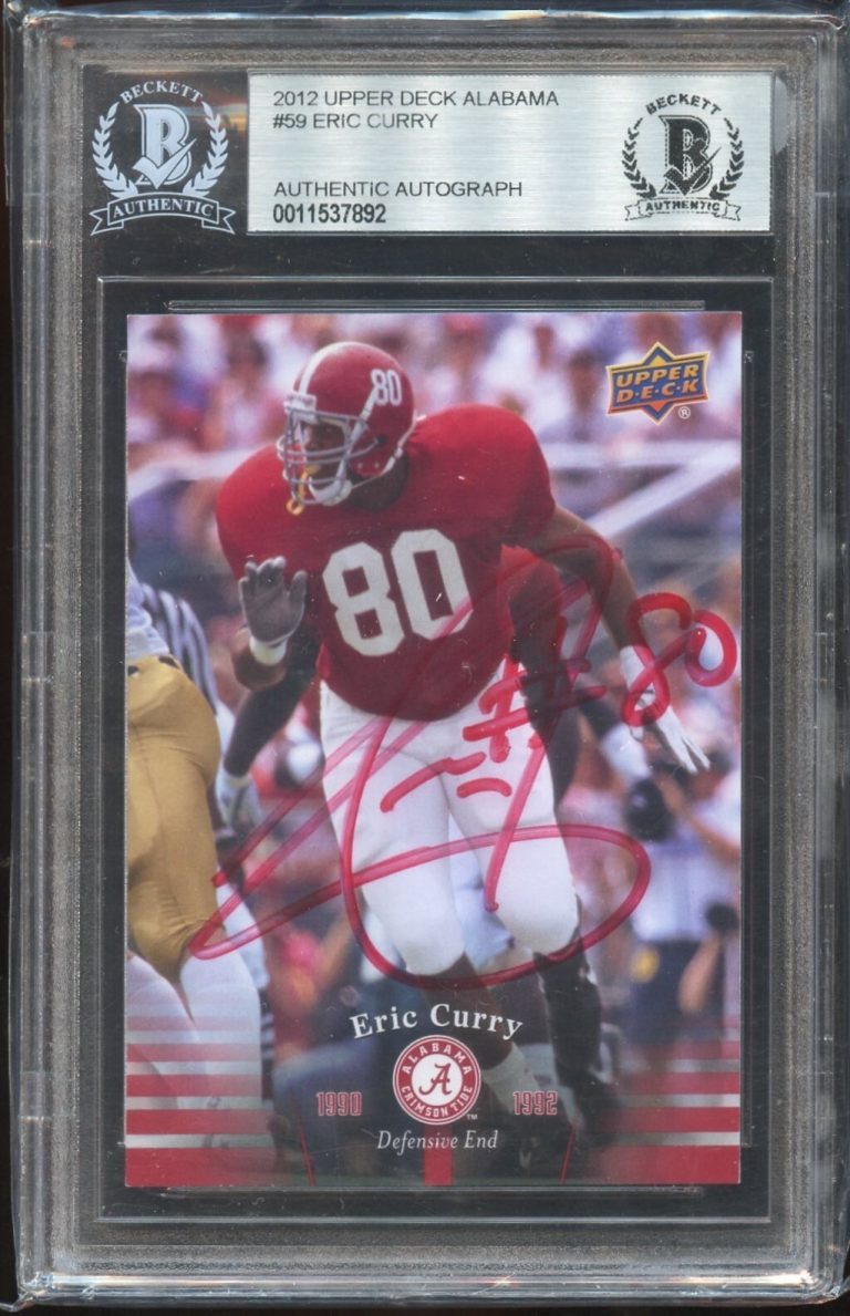 Eric Curry #59 signed autograph auto 2012 Upper Deck Alabama Football Card BAS