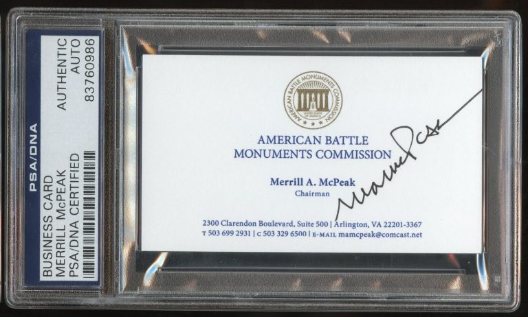 Merrill McPeak signed autograph auto US Air Force Business Card PSA Slabbed