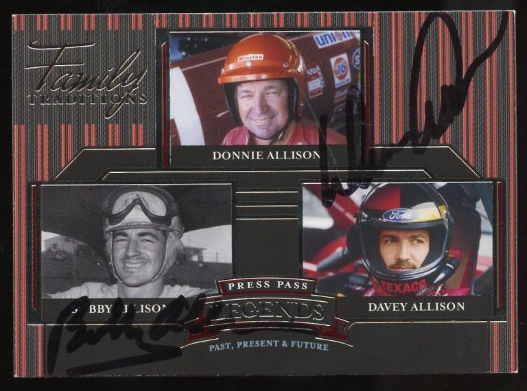 Bobby & Donnie Allison signed autograph 2005 NASCAR Press Pass Card PSA Cert
